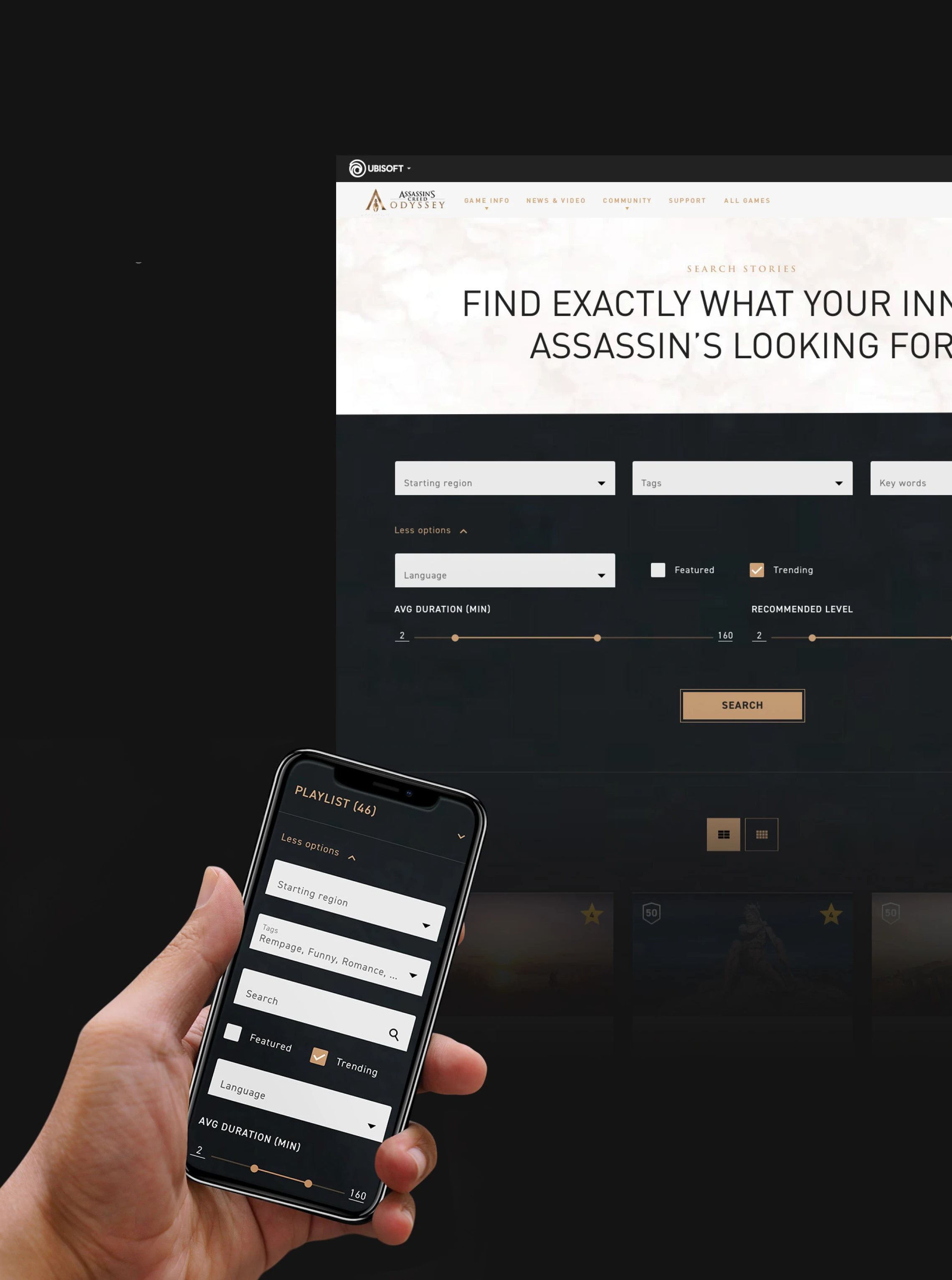 Search tool designed for both mobile and desktop—simple and functional