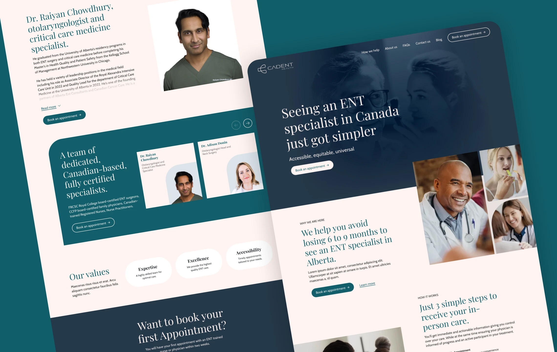 A website for booking ENT specialists