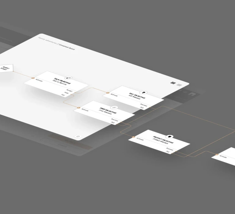 Story Creator flowchart and notification system guiding players step by step
